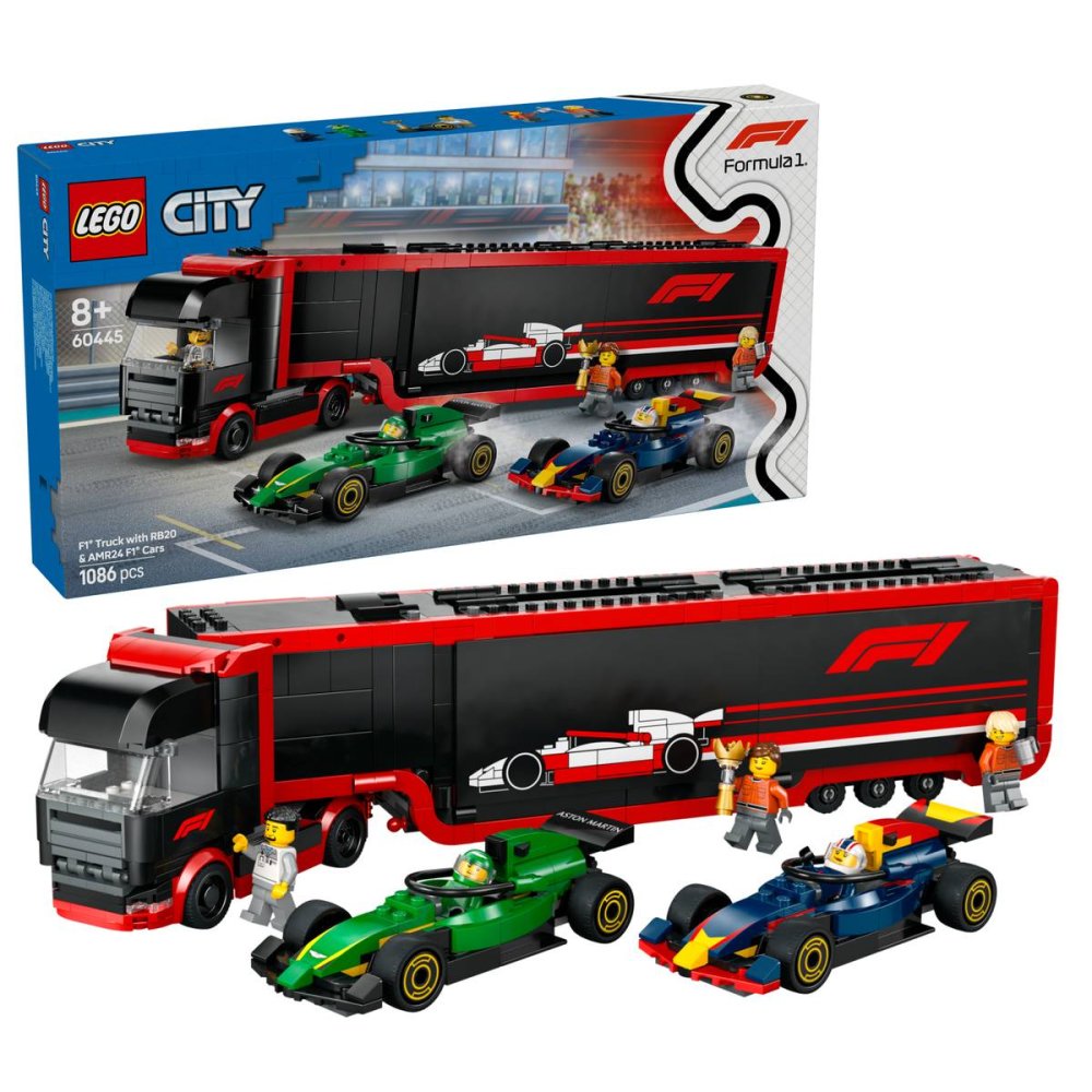 LEGO® City 60445 Kamión F1® s autami RB20 a AMR24 F1®
