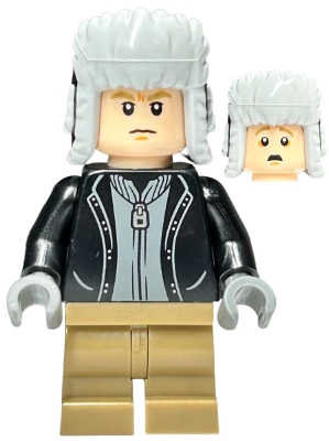 hp461 Draco Malfoy - Black Jacket, Dark Tan Medium Legs, Black Ushanka Hat
