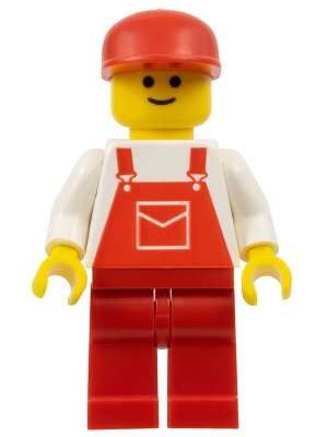 ovr008 Overalls Red with Pocket, Red Legs, Red Cap