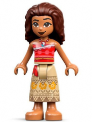dp163 Moana - Mini Doll, Printed Skirt, Dark Brown Hair