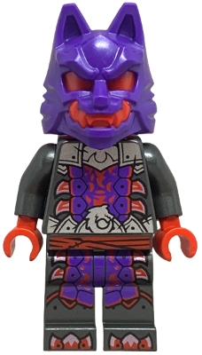 njo895 Wolf Mask Warrior - Dark Purple and Red Mask