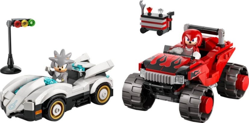 LEGO® Sonic the Hedgehog™ 77118 Silver a jeho auto vs. Knuckles a jeho monster truck
