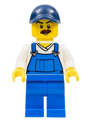 cty0765 Beach Janitor - Blue Overalls and Dark Blue Cap