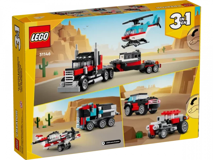 LEGO® Creator 31146 Náklaďák s plošinou a vrtulníkem