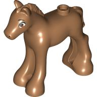 11241pb10 Horse, Mini Doll Style, Baby Foal with Dark Orange and White Eyes Partially Closed, Black Eyebrows Pattern (Friends Peanut)