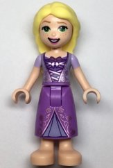 dp133 Rapunzel - Mini Doll, Metallic Pink Laced Dress