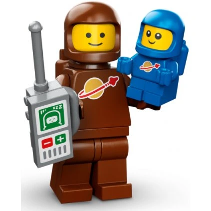 col24-3 Brown Astronaut and Spacebaby, Series 24 (Complete Set with Stand and Accessories)