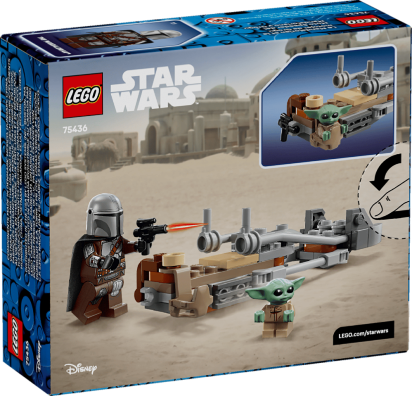 LEGO® Star Wars™ 75436 Mandalorian a Grogu a spídrová motorka