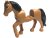 69820c01pb09 Horse, Mini Doll Style with 2 x 2 Cutout and Movable Neck with Fixed Flexible Rubber Black Tail and Mane with Tan Eyes, Black Eyebrows Pattern (Friends Spring)