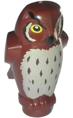 92084pb01 Owl, Angular Features with Black Beak, Yellow Eyes, and Tan Chest Feathers Pattern (HP Pigwidgeon)