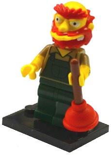 colsim2-13 Groundskeeper Willie, The Simpsons, Series 2 (Complete Set with Stand and Accessories)