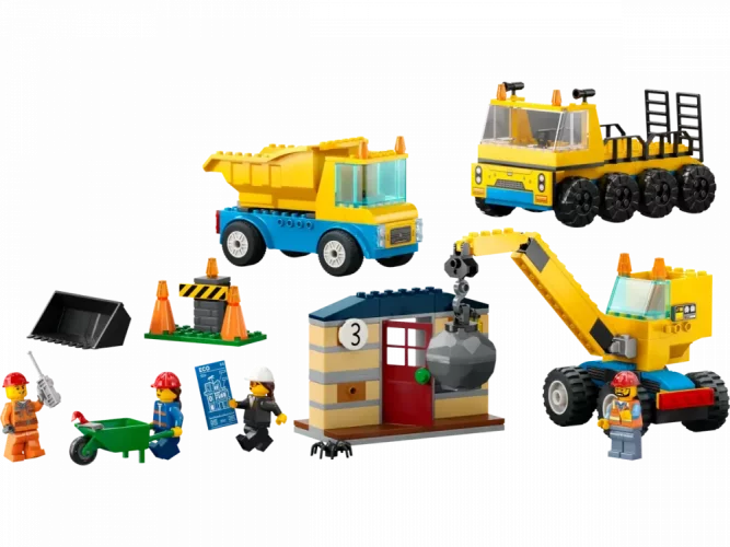 LEGO® City 60391 Ciężarówki i dźwig z kulą wyburzeniową