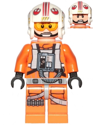 sw1139 Luke Skywalker (Pilot, Printed Legs, Visor Up / Down, Askew Front Panel)
