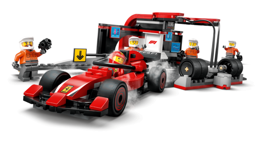 LEGO® City 60443 F1® Pit stop i mechanicy z bolidem Ferrari