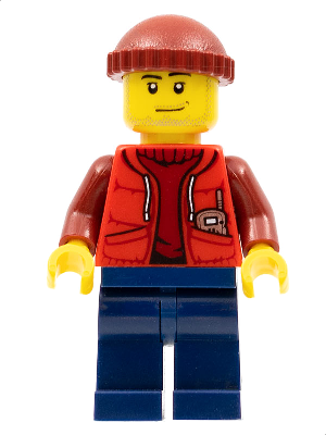 cty0566 Deep Sea Submariner Male, Dark Red Knit Cap