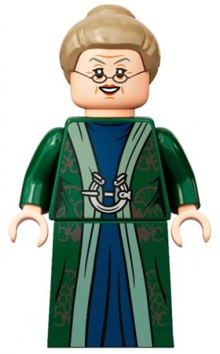 hp293 Professor Minerva McGonagall - Dark Green Robe, Dark Tan Hair