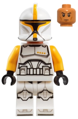 sw1146 Clone Trooper Commander (Phase 1) - Bright Light Orange Arms, Nougat Head