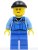 boat010 Overalls with Tools in Pocket Blue, Black Knit Cap