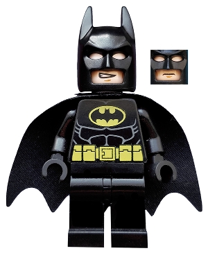 sh016a Batman - Black Suit with Yellow Belt and Crest (Type 2 Cowl)