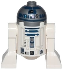 sw0527a Astromech Droid, R2-D2, Flat Silver Head, Lavender Dots and Small Receptor