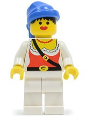 pi056 Pirate Female, White Legs, Blue Bandana