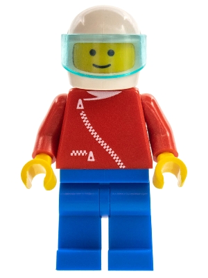 zip013 Jacket with Zipper - Red, Blue Legs, White Helmet, Trans-Light Blue Visor