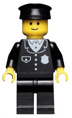 cop015 Police - Suit with 4 Buttons, Black Legs, Black Hat