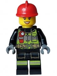 cty1596 Fire - Female, Reflective Stripes with Utility Belt and Flashlight, Red Fire Helmet