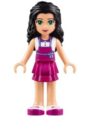 frnd0183 Friends Emma - Magenta Layered Skirt, White Top with Magenta Apron