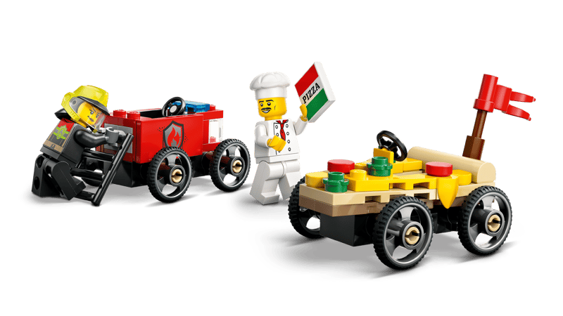 LEGO® City 60458 Pretekársky balíček: Rozvoz pizzy vs. hasičské auto