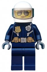 cty0739 Police - City Helicopter Pilot Female, Silver Sunglasses