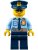 cty0778 Police - City Officer Shirt with Dark Blue Tie and Gold Badge, Dark Tan Belt with Radio, Dark Blue Legs, Police Hat with Gold Badge, Sunglasses