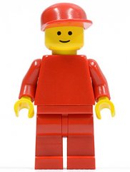 pln043 Plain Red Torso with Red Arms, Red Legs, Red Cap