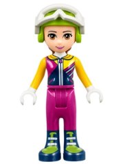 frnd0222 Friends Olivia (Light Nougat) - Magenta Trousers, Ski Jacket, Helmet, Goggles