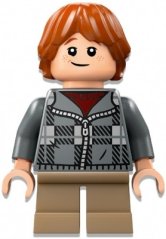 hp496 Ron Weasley - Dark Bluish Gray Plaid Jacket, Dark Tan Short Legs