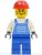 ovr031 Overalls Striped Blue with Pocket, Blue Legs, Red Construction Helmet, Cheek Lines, Dark Bluish Gray Hands