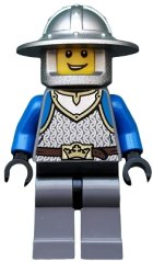 cas517 Castle - King's Knight Scale Mail, Crown Belt, Helmet with Broad Brim, Open Grin
