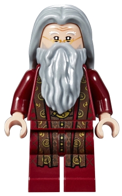hp147 Albus Dumbledore - Dark Red Robe, Light Bluish Gray Hair