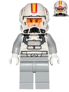 sw0608 Clone Trooper Pilot (Phase 2) - Light Bluish Gray Arms and Legs, Cheek Lines