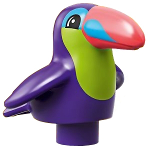 43909pb01 Duplo Bird Toucan with Lime Chest and Dark Pink Beak Pattern