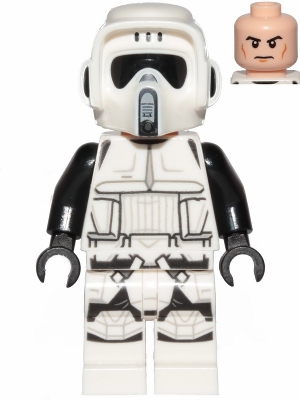 sw1116 Imperial Scout Trooper - Male, Dual Molded Helmet, Light Nougat Head, Cheek Lines