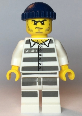 cty1127 Police - Jail Prisoner 50380 Prison Stripes, Stubble, Dark Blue Knit Cap