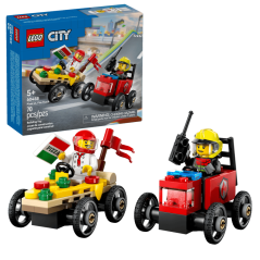 LEGO® City 60458 Zestaw wyścigówek: pizza kontra wóz strażacki