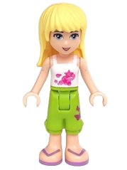 frnd0028 Friends Stephanie - Lime Cropped Trousers, White Top