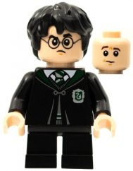 hp285 Harry Potter - Black Slytherin Robe and Short Legs (Gregory Goyle Transformation)