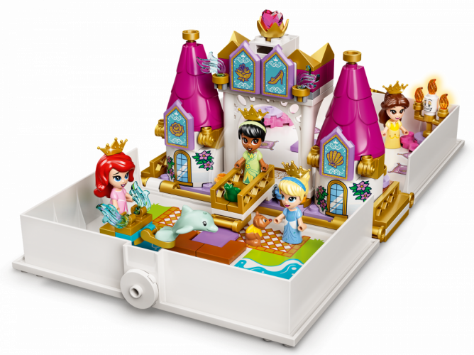 LEGO® Disney Princess 43193 Ariel, Kráska, Popoluška a Tiana a ich rozprávková kniha dobrodružstiev