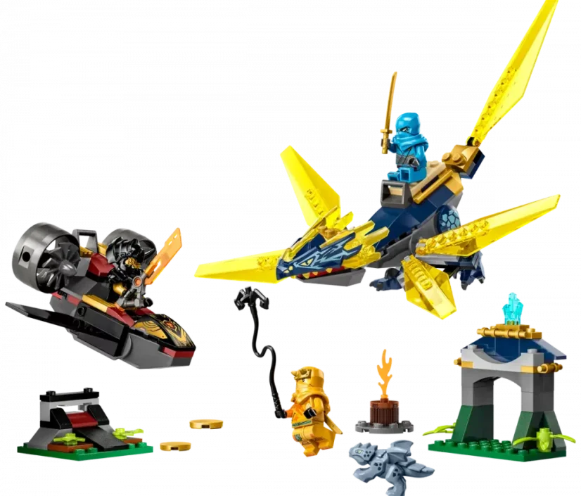 LEGO® NINJAGO® 71798 Nya a Arin - bitva na hřbetě dračího mláděte