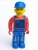 4j006 Tractor Driver With Blue Overalls, Red Shirt, Plain Blue Cap, Beard Stubble (4214808)