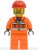 con008 Construction Worker - Orange Zipper, Safety Stripes, Orange Arms, Orange Legs, Red Construction Helmet, Gray Angular Beard
