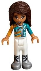 frnd0253 Friends Andrea - White Trousers, Bright Light Orange and Dark Turquoise Racing Jacket